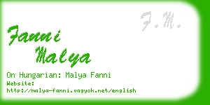 fanni malya business card